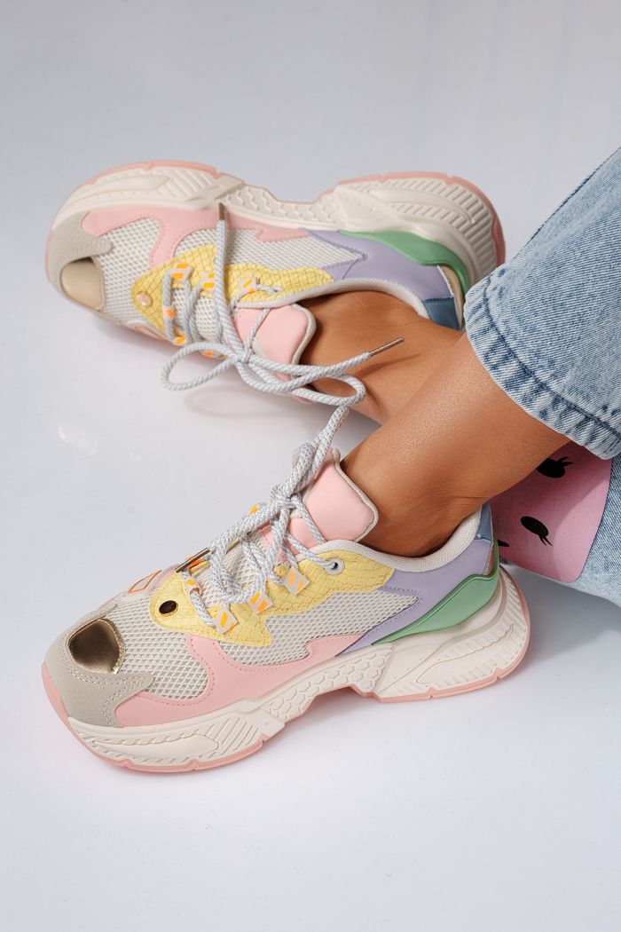 Дамски маратонки розови от еко кожа Devi #24544