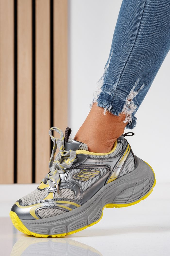 Дамски маратонки жълти от текстилен материал Anita #24547