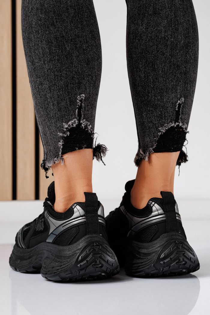Дамски маратонки черни от текстилен материал Anita #24548