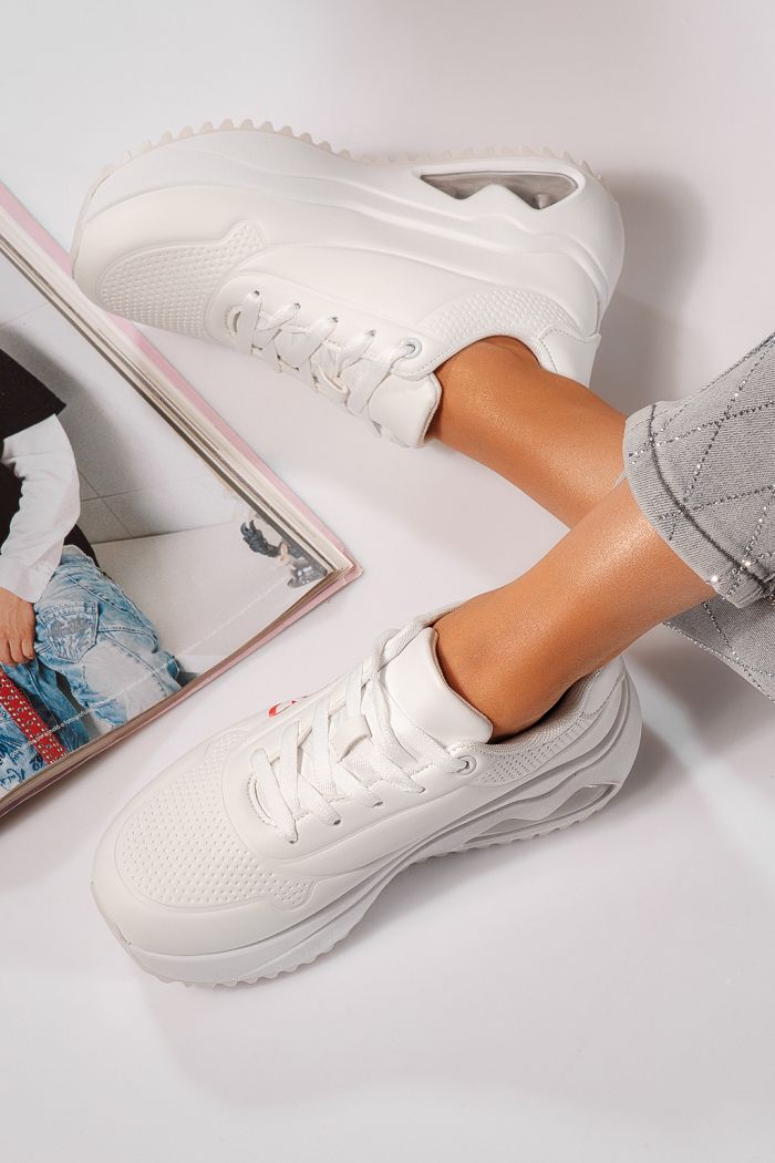 Дамски маратонки бели от еко кожа Beverly #24552