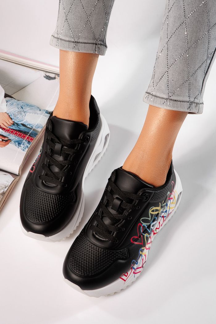 Дамски маратонки черни от еко кожа Beverly #24553