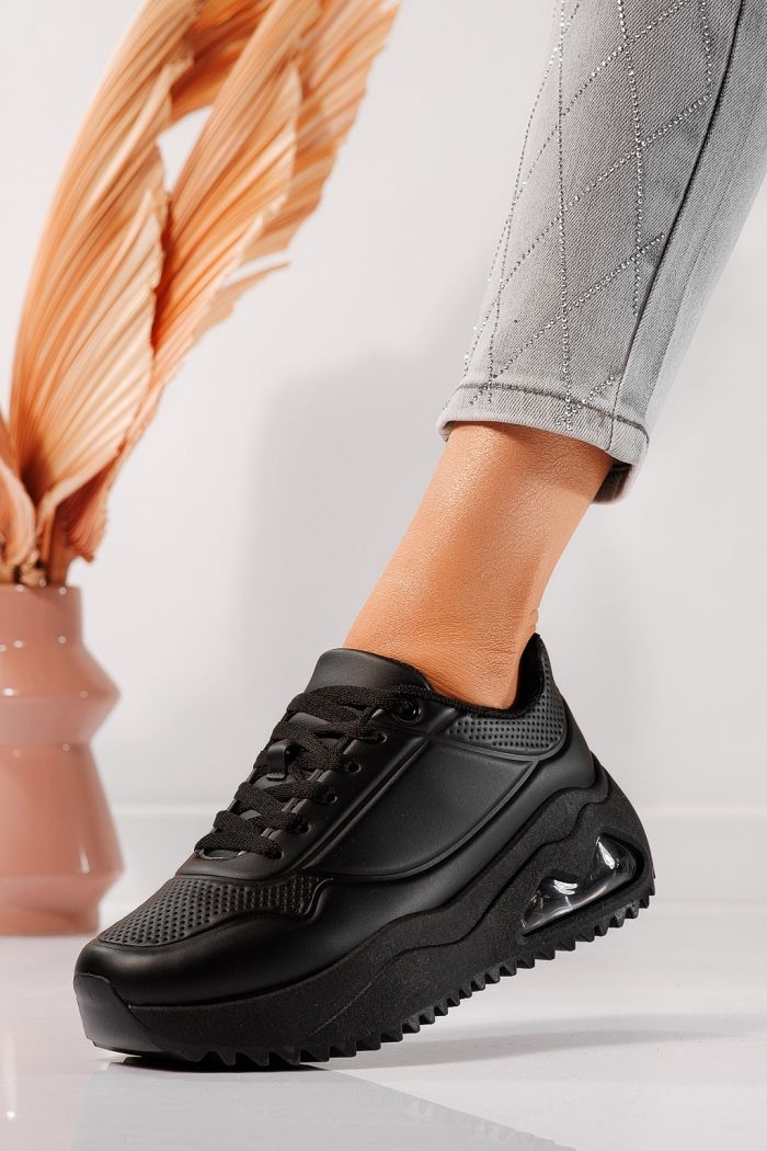 Дамски маратонки черни от еко кожа Audrey #24555