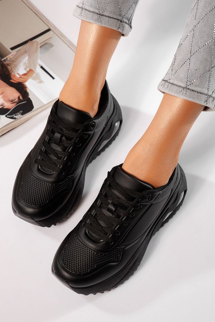 Дамски маратонки черни от еко кожа Audrey #24555