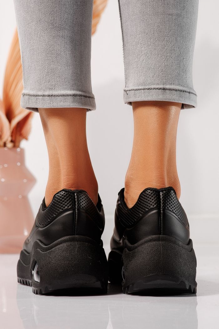 Дамски маратонки черни от еко кожа Audrey #24555