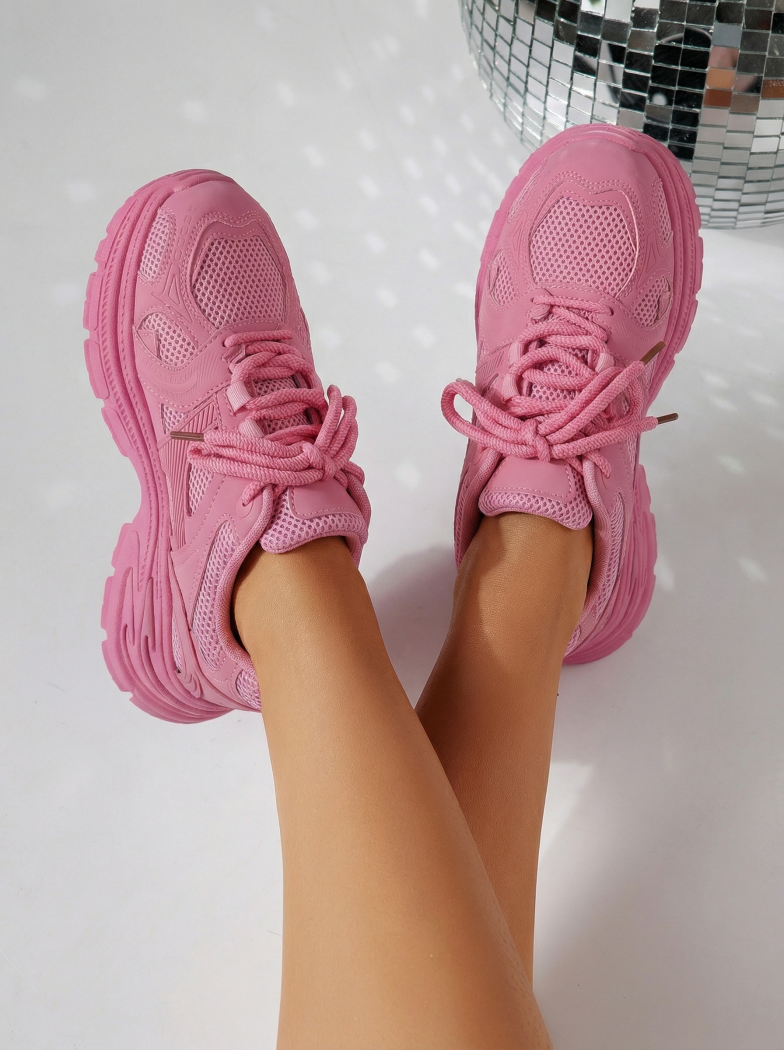 Дамски маратонки розови от еко кожа Amber #24524