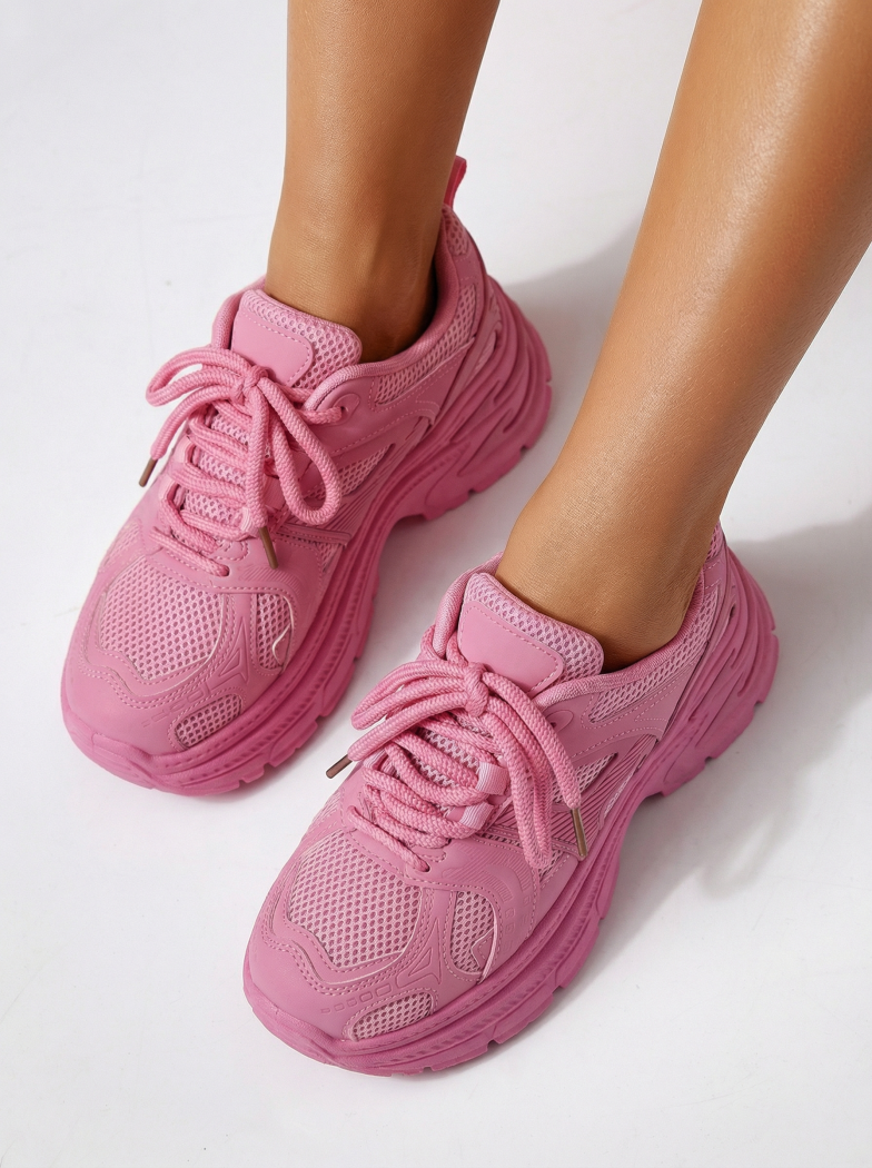 Дамски маратонки розови от еко кожа Amber #24524