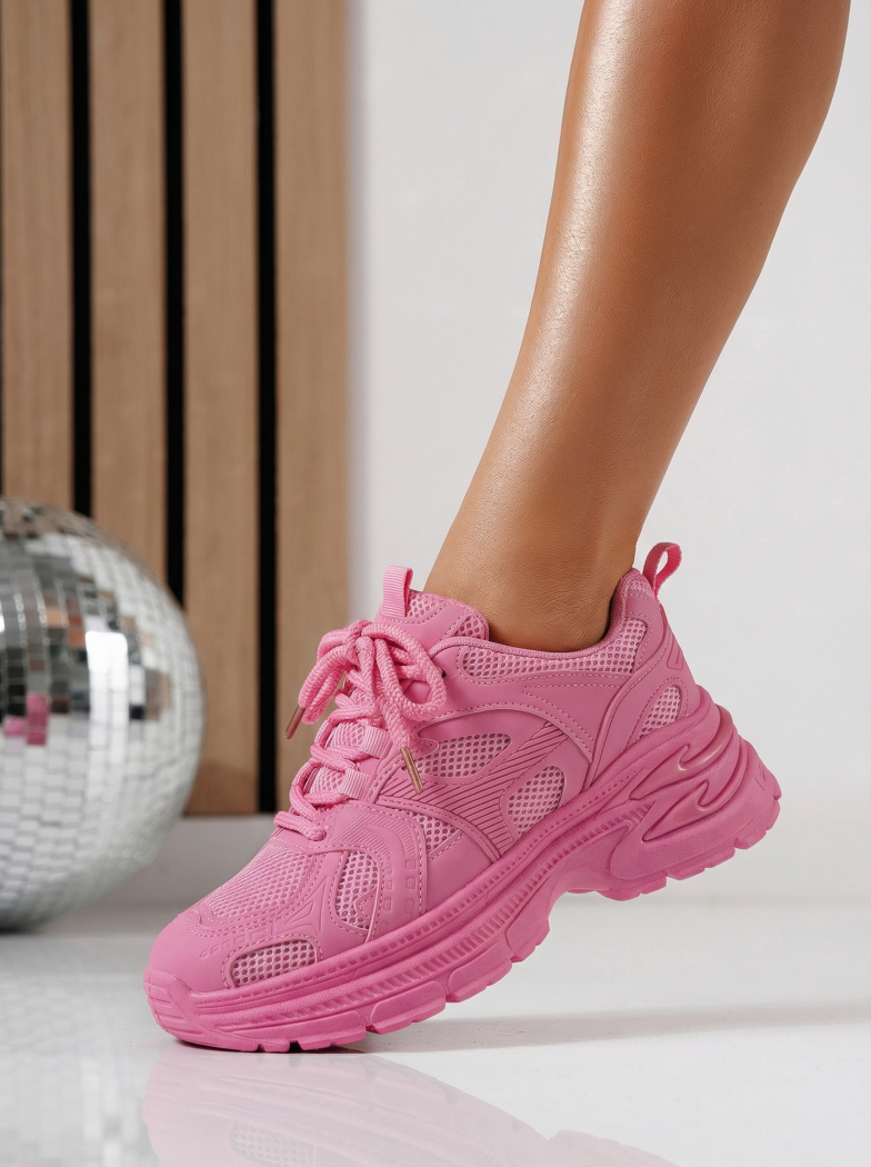 Дамски маратонки розови от еко кожа Amber #24524