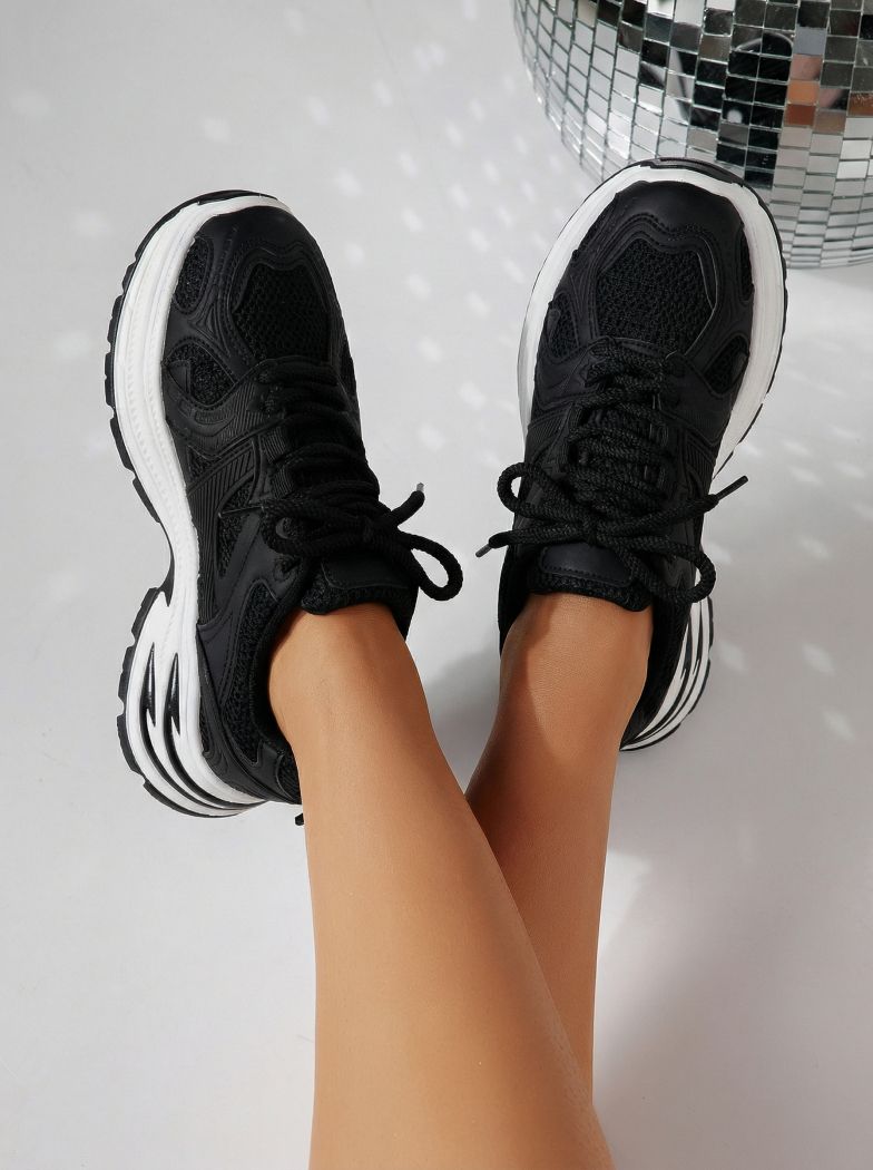 Дамски черни маратонки от екокожа Amber #24525