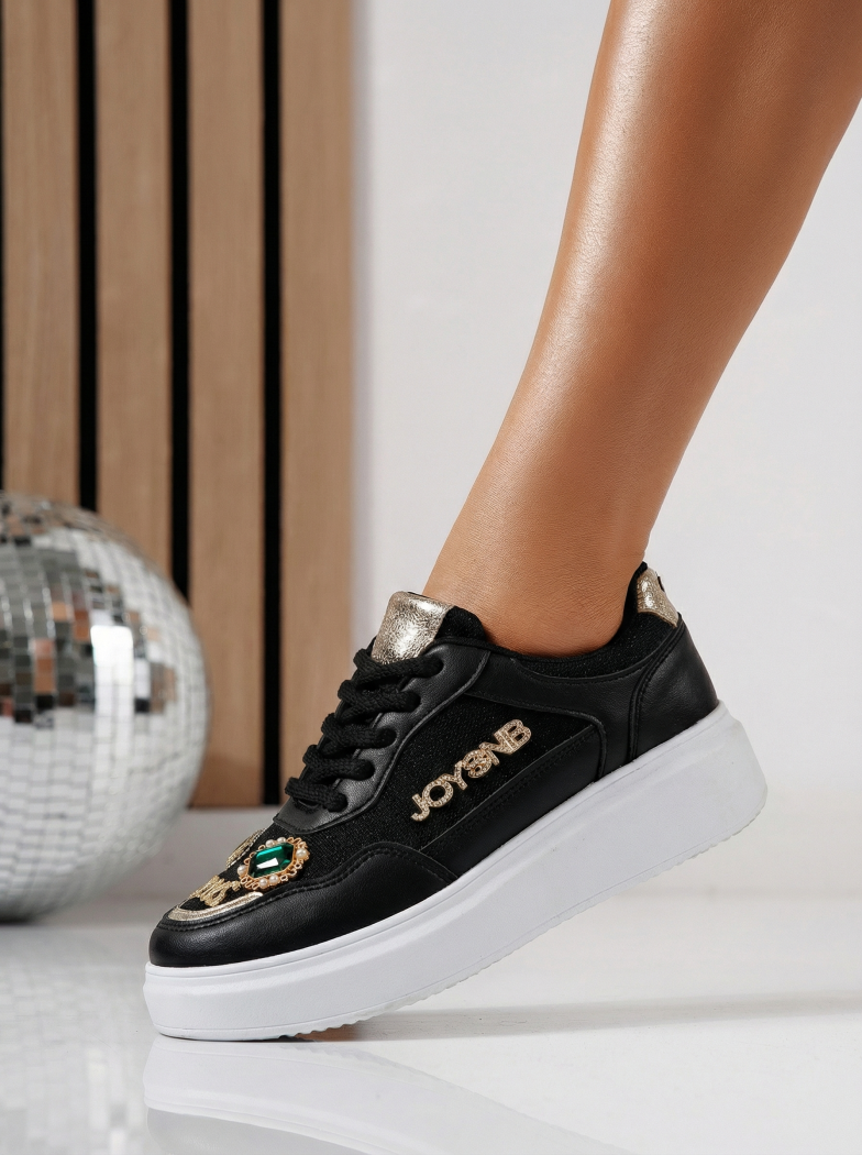 Дамски черни маратонки от екокожа Margot #24521