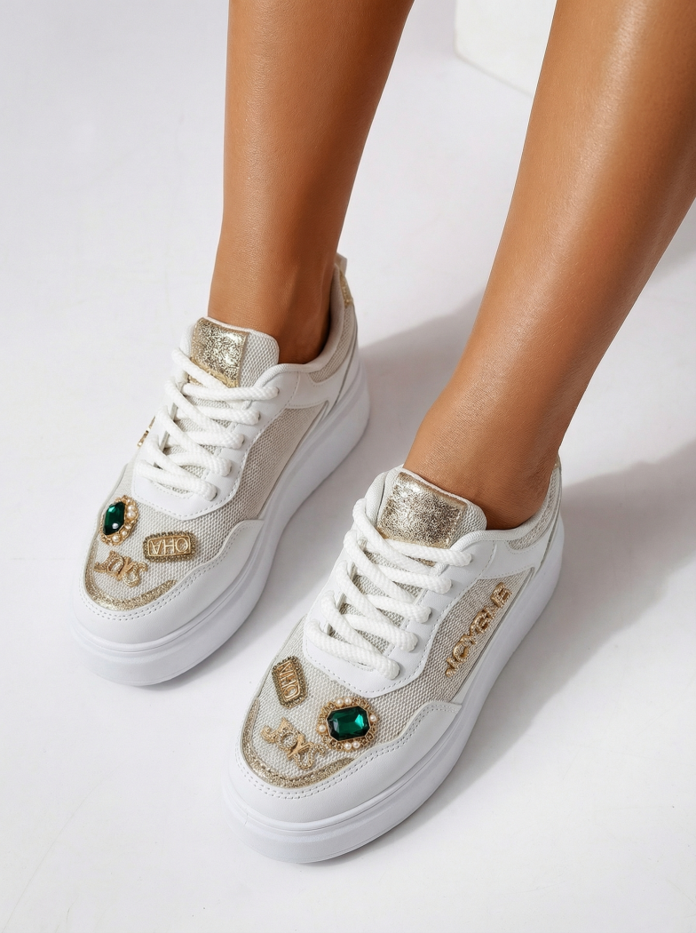 Дамски бели маратонки от екокожа Margot #24519