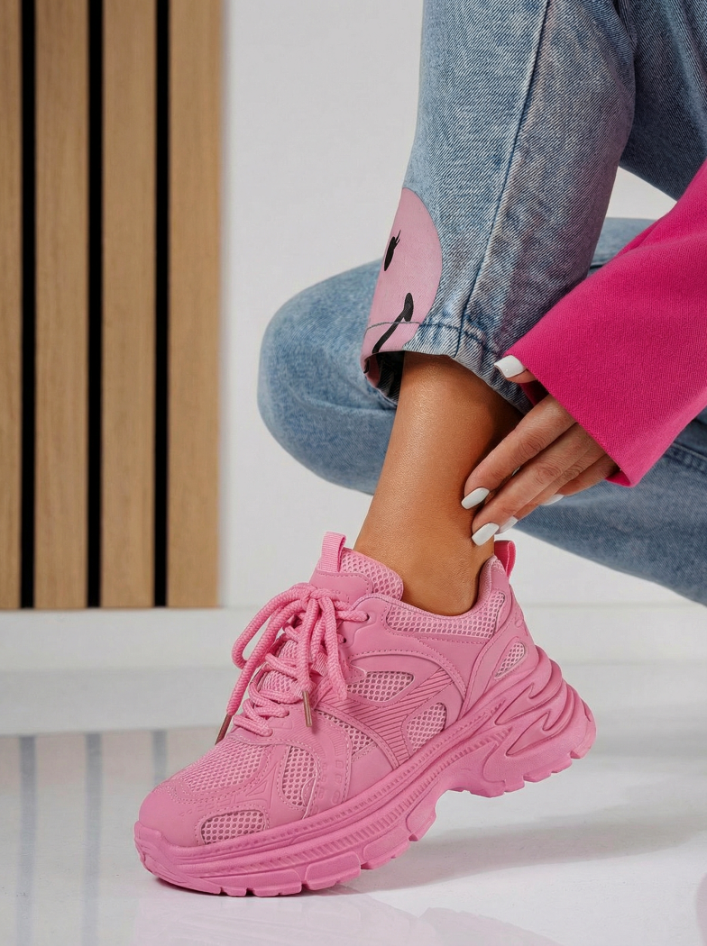 Дамски маратонки розови от еко кожа Amber #24524