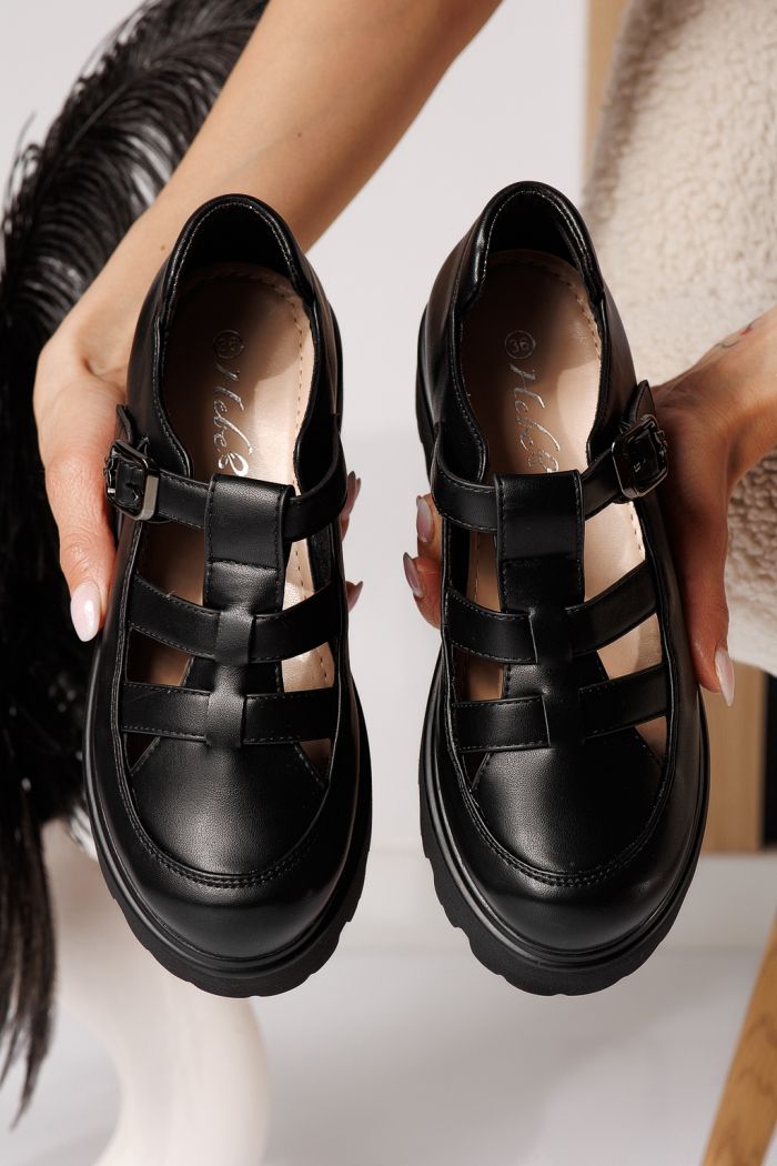 Всекидневни дамски обувки черни от еко кожа Zinnia #24562