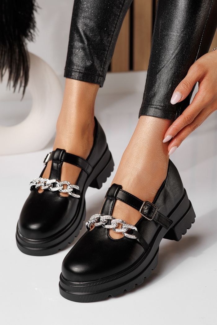 Всекидневни дамски обувки черни от еко кожа Vespera #24565