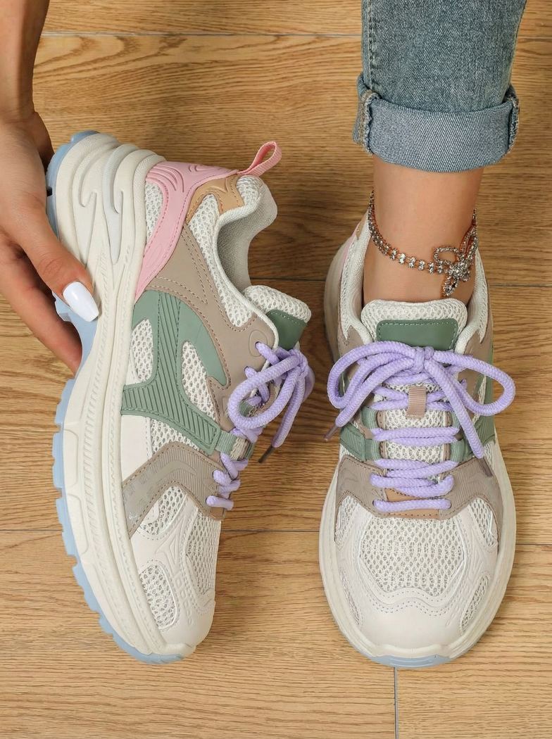 Дамски бежови маратонки от екокожа Amber #24522