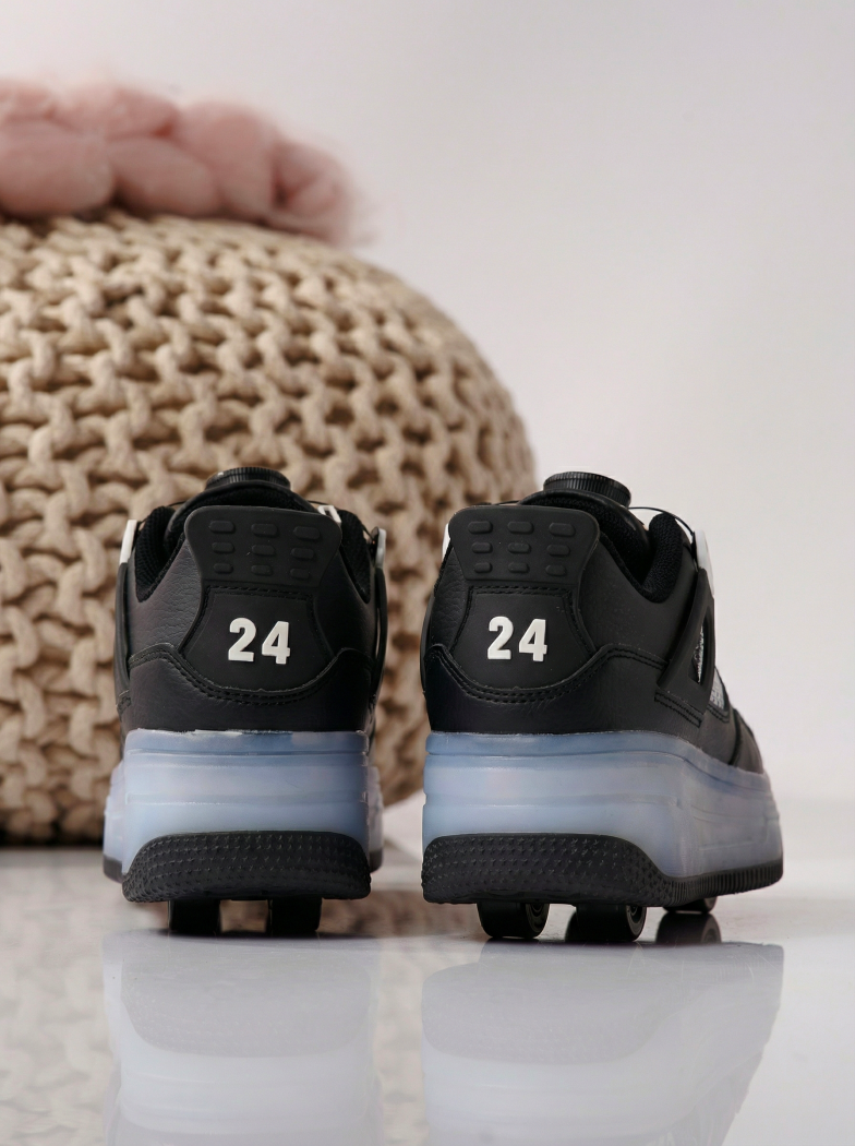 Маратонки с колелца черни от еко кожа Helys2 #24577