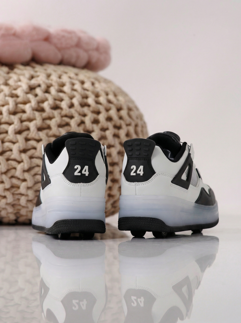 Маратонки с колелца бели от еко кожа Helys2 #24573