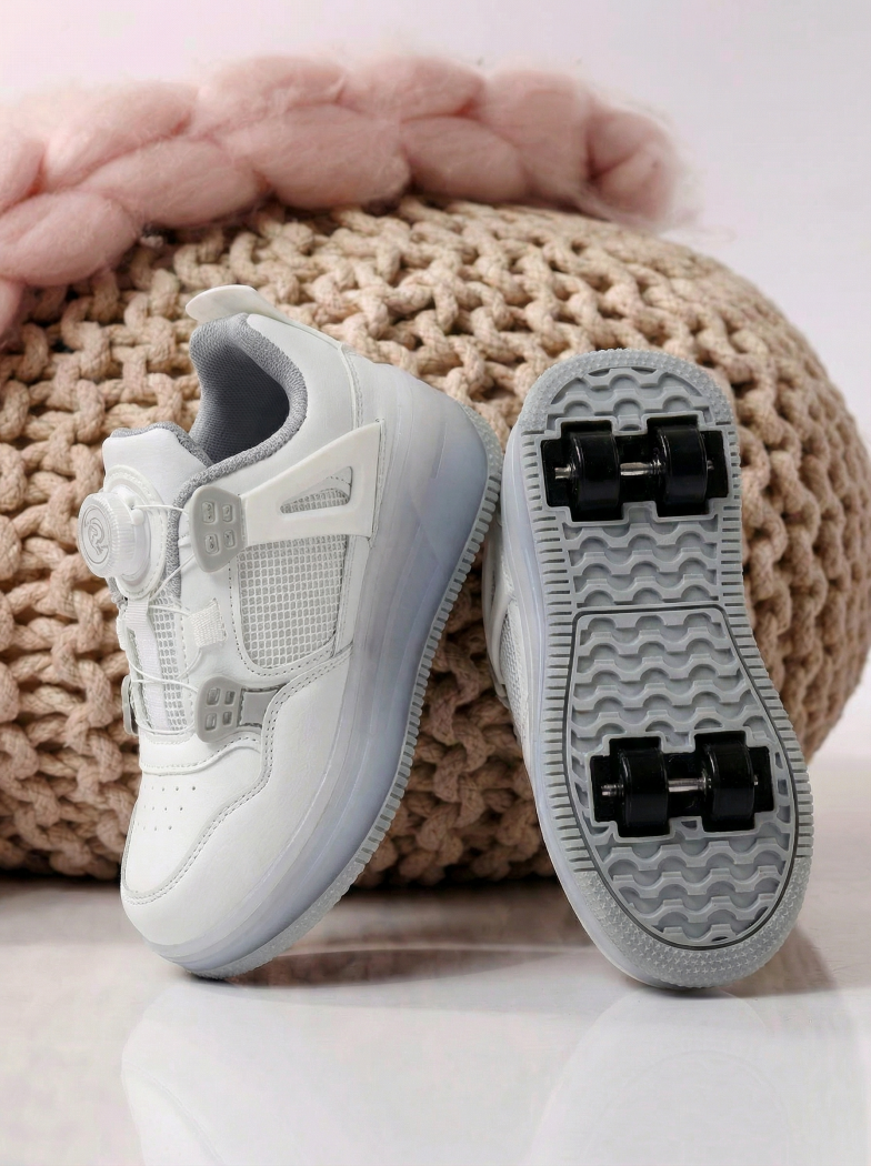 Маратонки с колелца бели от еко кожа Helys2 #24571