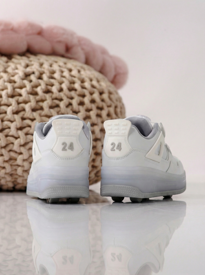 Маратонки с колелца бели от еко кожа Helys2 #24571