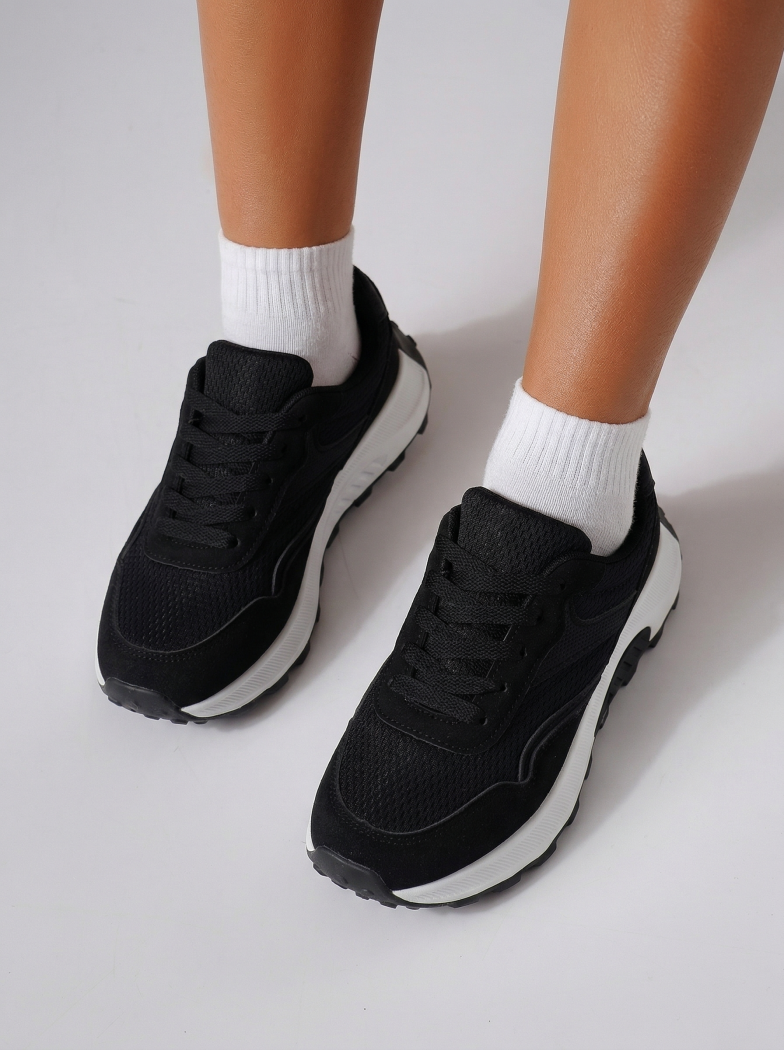 Дамски маратонки черни от текстилен материал Agatha3 #24581