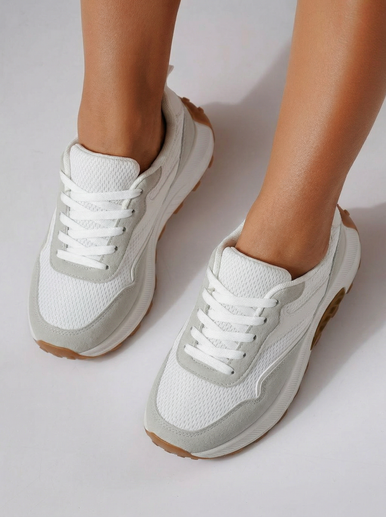 Дамски маратонки бели  от текстилен материал Agatha3 #24582