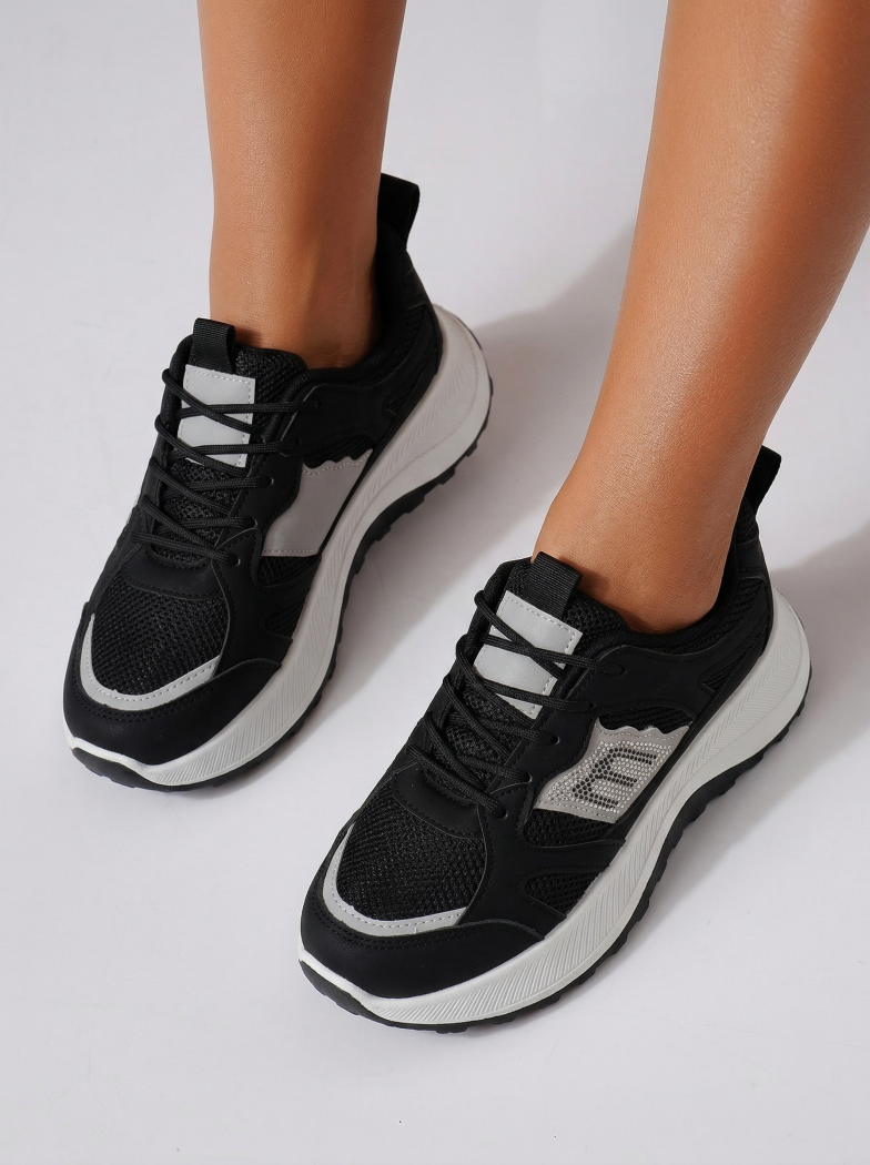 Дамски маратонки черни от текстилен материал Maggie #24589