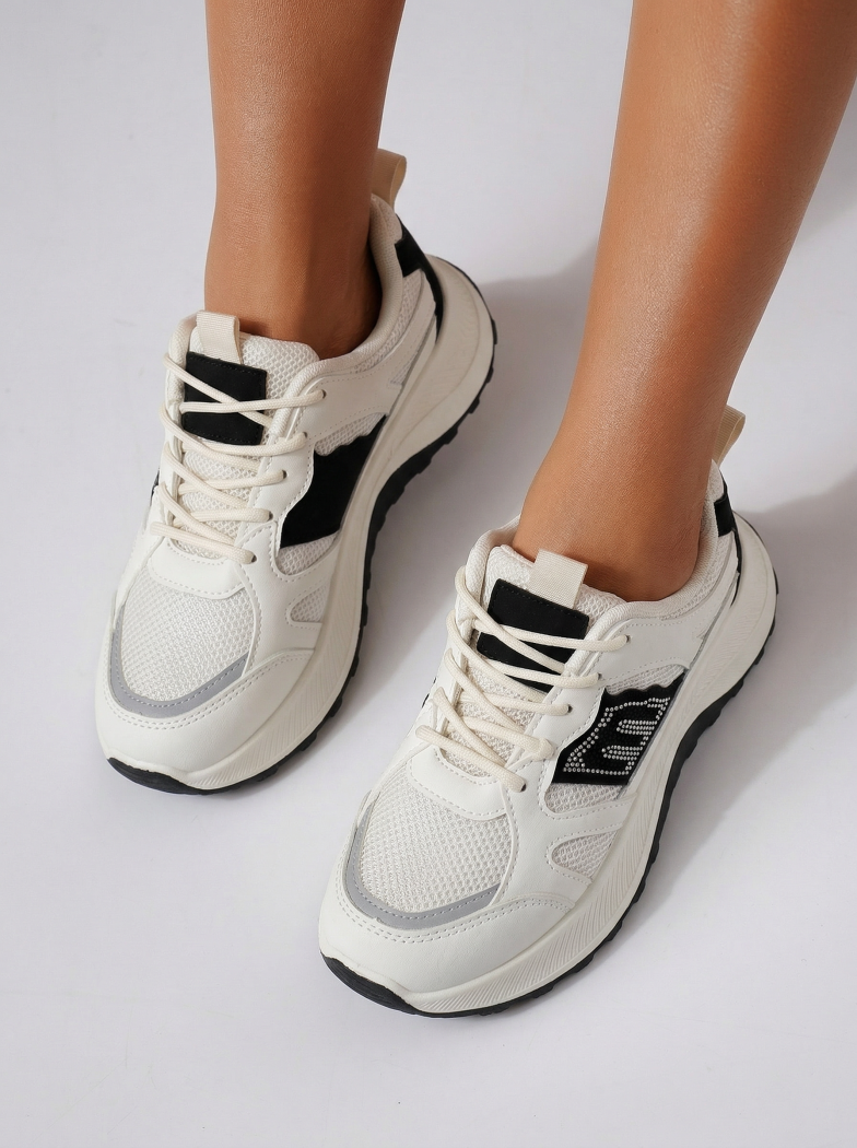 Дамски маратонки бежови от текстилен материал Maggie #24587