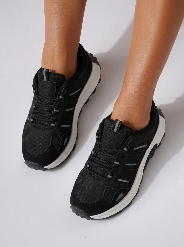 Дамски маратонки черни от текстилен материал Agatha2 #24578