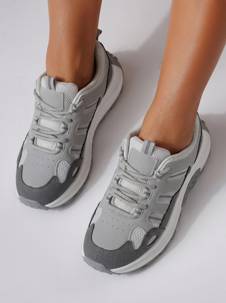 Дамски маратонки сиви от текстилен материал Agatha2 #24580