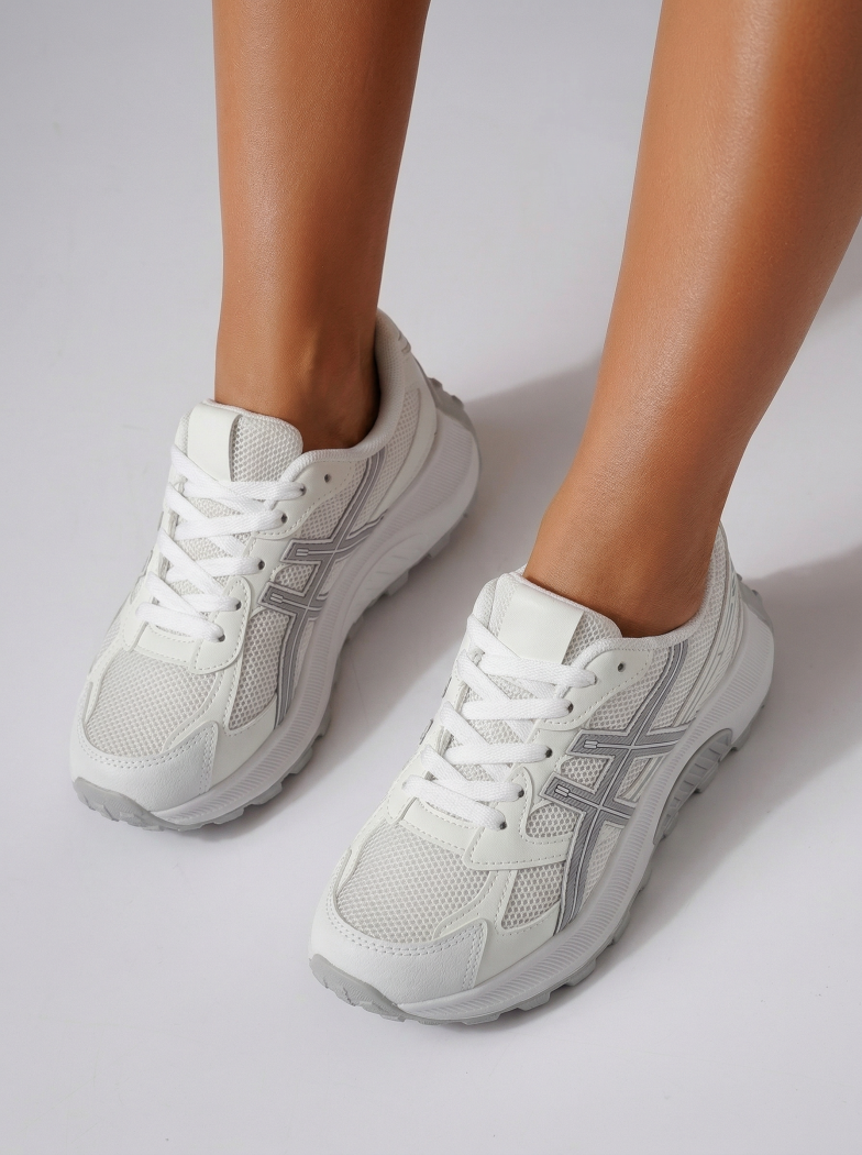 Дамски маратонки бели от текстилен материал Agatha4 #24585