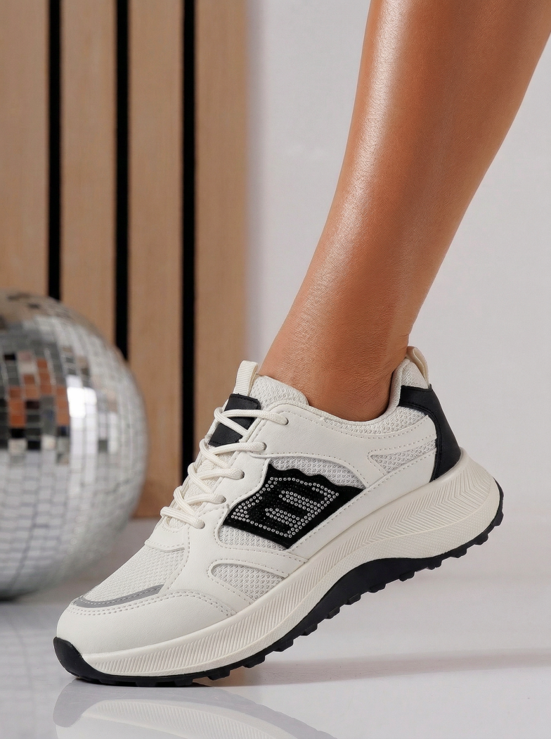 Дамски маратонки бежови от текстилен материал Maggie #24587