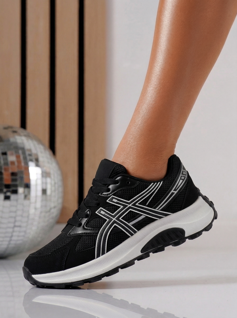 Дамски маратонки черни от текстилен материал Agatha4 #24584