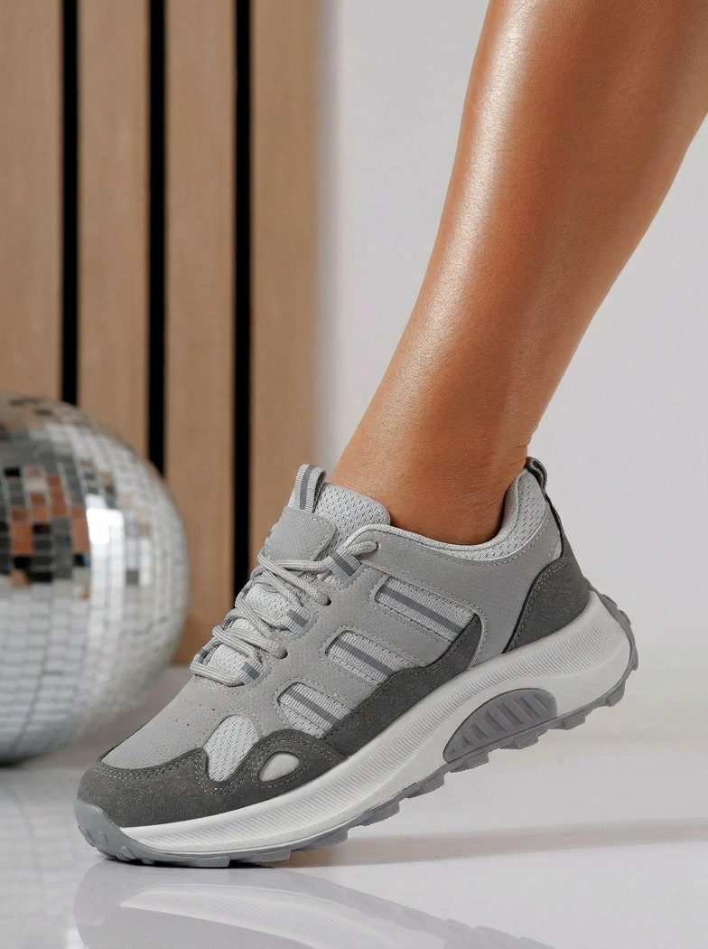 Дамски маратонки сиви от текстилен материал Agatha2 #24580