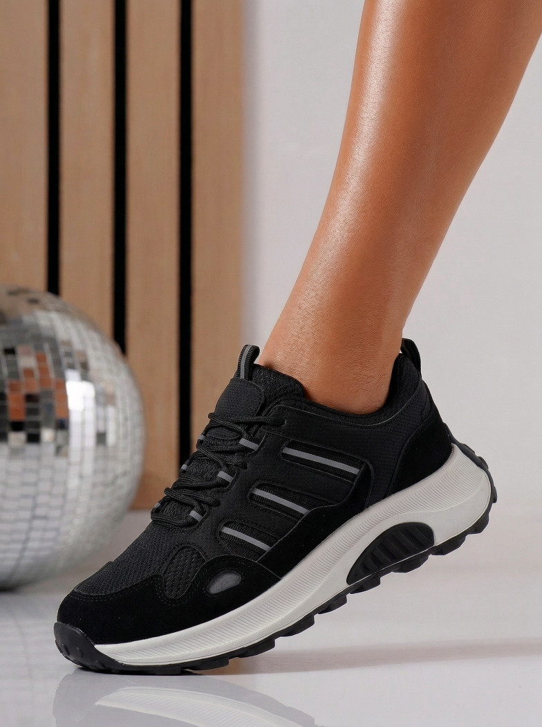 Дамски маратонки черни от текстилен материал Agatha2 #24578