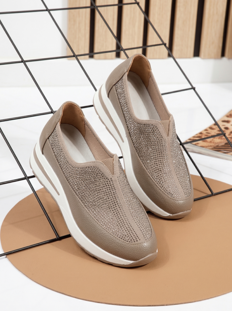 Дамски ежедневни каки обувки от екокожа Teona #24207