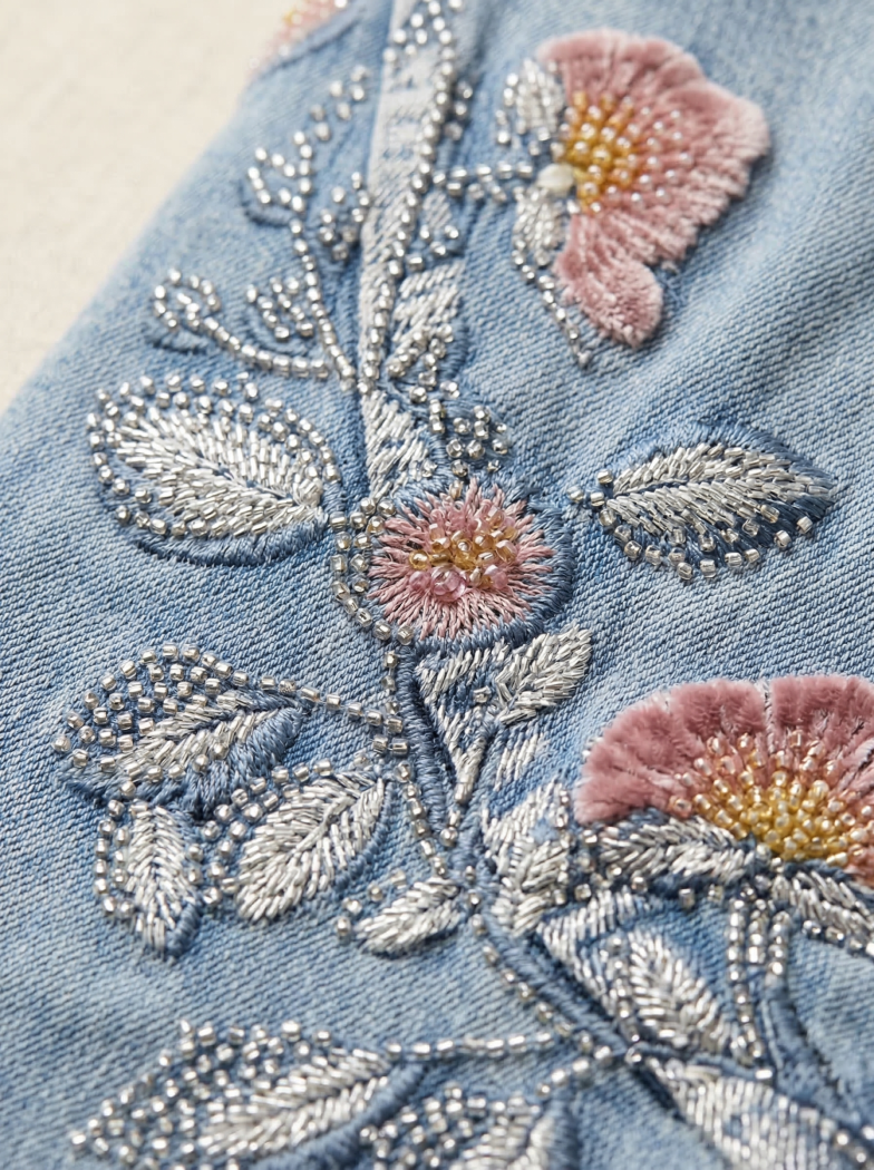 Дамски разкроени дънки Katia сини #A1414