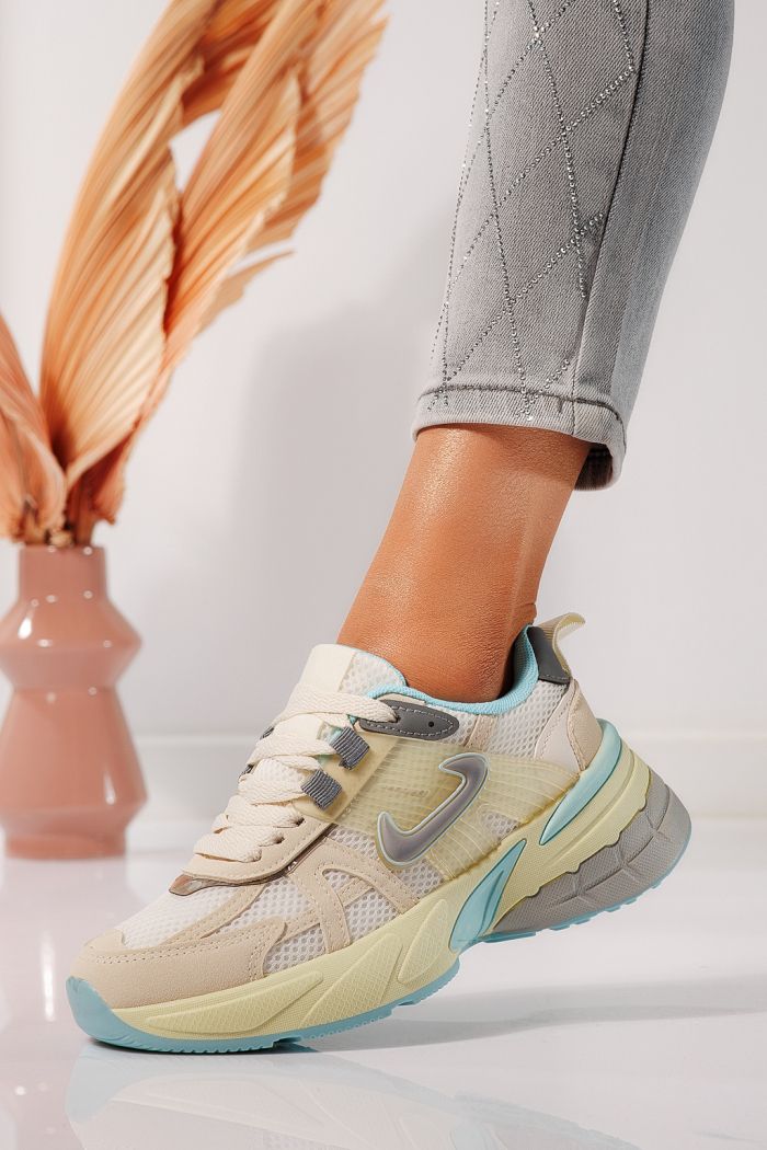 Дамски маратонки бежови от еко кожа Amy #24603