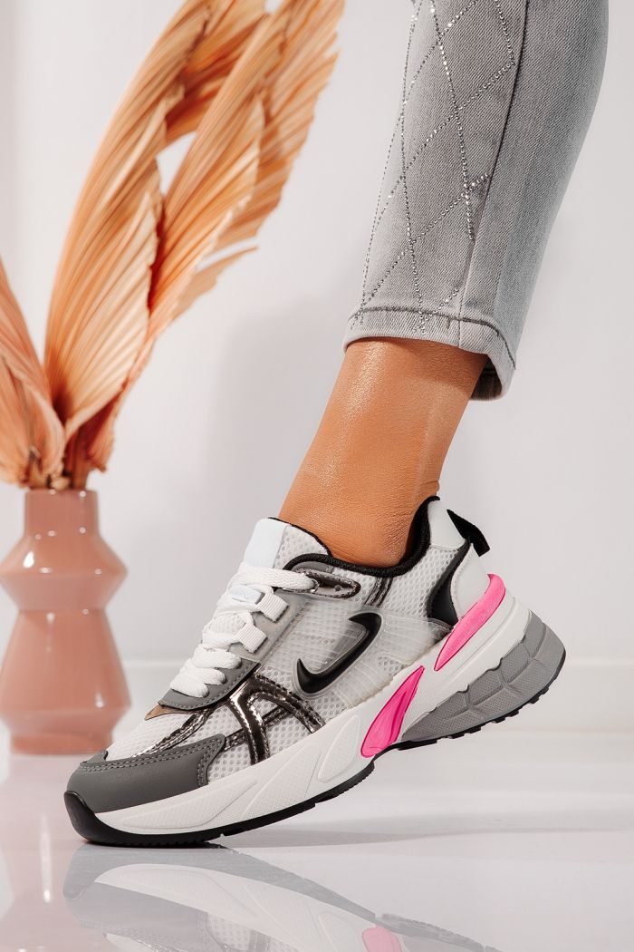 Дамски маратонки бели от еко кожа Amy #24604