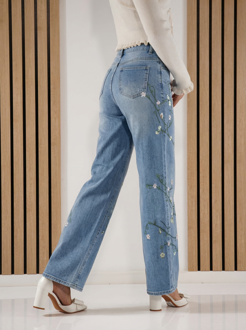 Дънки Wide Leg Дамски Zinna сини #A1415