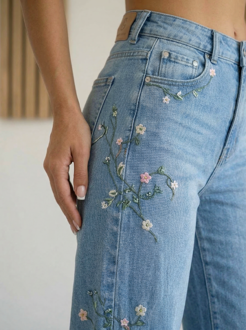 Дънки Wide Leg Дамски Zinna сини #A1415