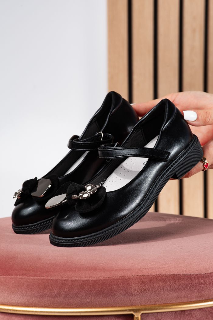 Обувки за момичета черни от еко кожа Alina2 #24640