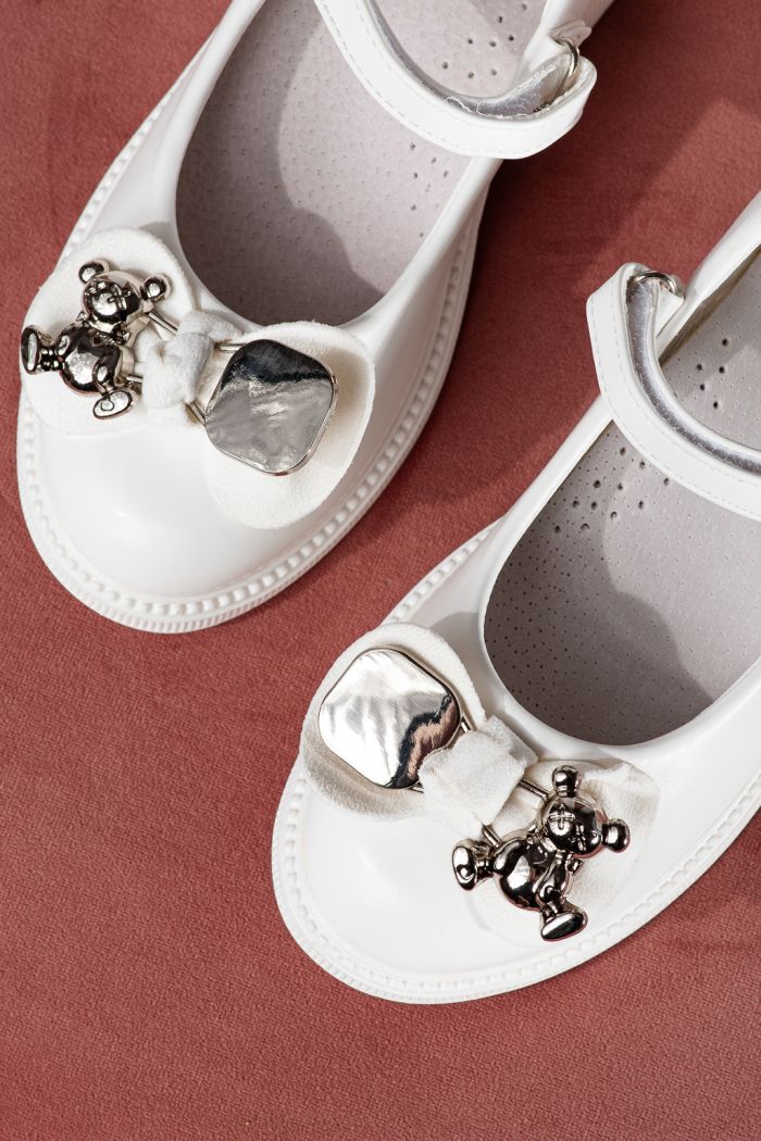 Обувки за момичета бели от еко кожа Alina #24642