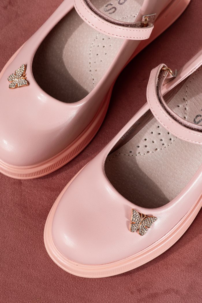 Обувки за момичета розови от еко кожа Sara #24643