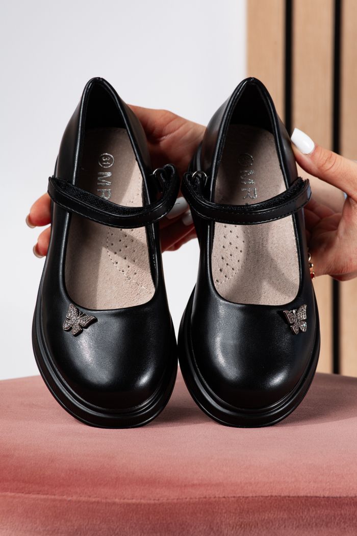 Обувки за момичета черни от еко кожа Sara #24645