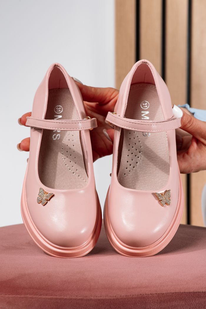 Обувки за момичета розови от еко кожа Sara2 #24647