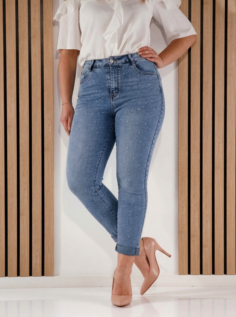 Дамски Дънки Mom Fit Ana сини #A1416