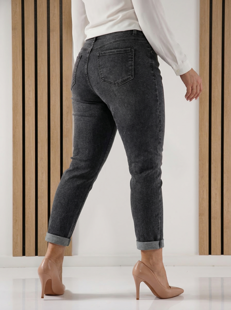 Дамски Дънки Mom Fit Lesley сиви #A1423