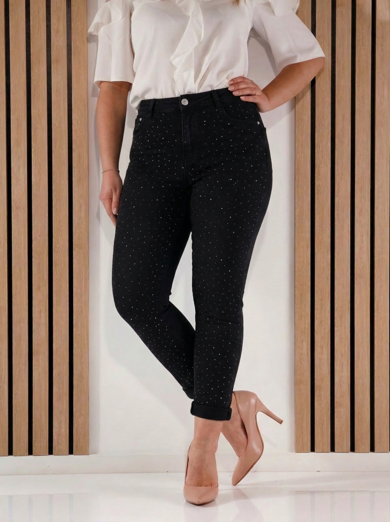 Дамски Дънки Mom Fit Ana черни #A1422