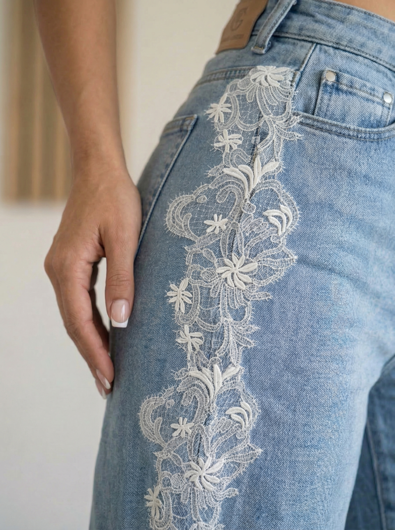 Дамски Дънки Wide Leg Cate сини #A1418