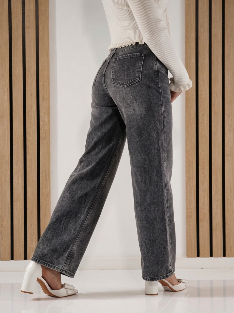 Дамски Дънки Wide Leg Isra сиви #A1421