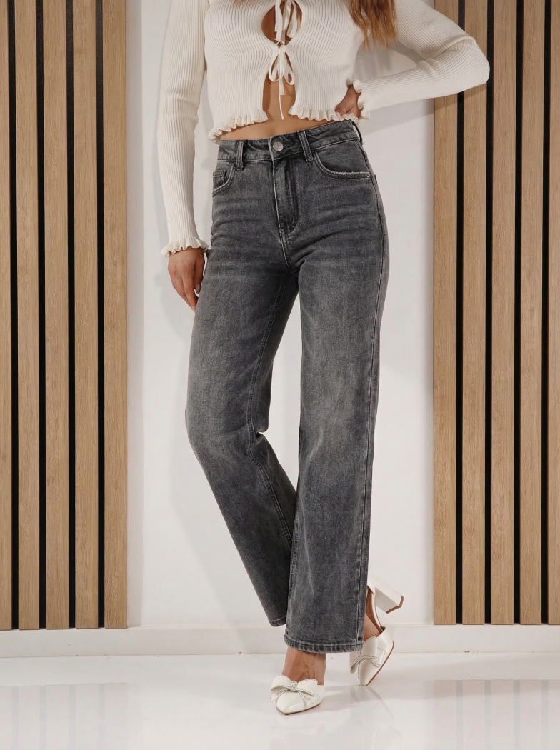 Дамски Дънки Wide Leg Isra сиви #A1421